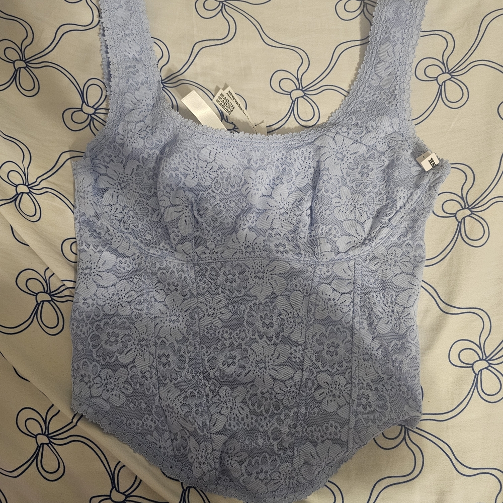 PINK Victoria's Secret Blue Lace Top